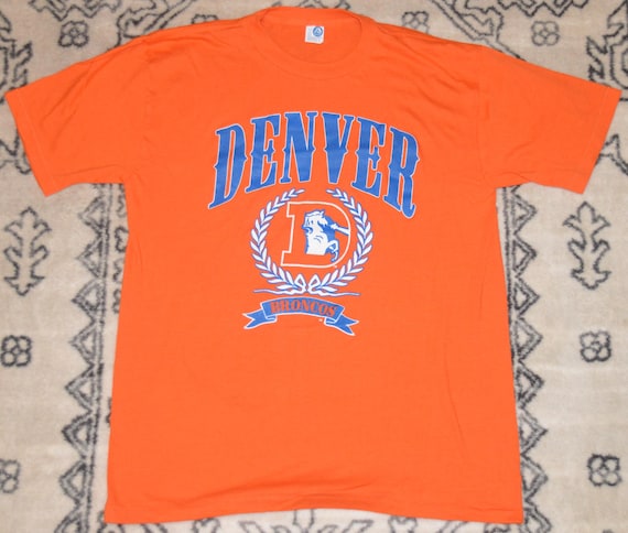 Vintage 1980s Denver Broncos Shirt!!! 80s Artex Soft, Thin 50/50