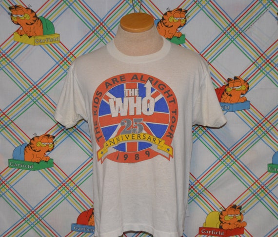 Vintage 1980s the Who Pete Townshend Roger Daltrey 1989 Tour Tee  