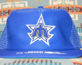 1点物◇MLBシアトルマリナーズ旧ロゴ青ベースボールキャップ古着
