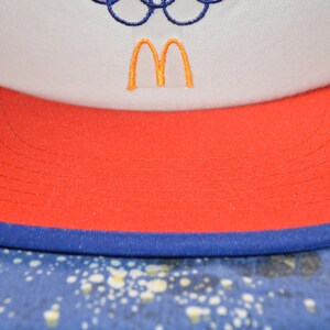 Vintage 1980's McDonalds Team USA Olympics Trucker Hat 80s Red, White and Blue Patriotic Snapback image 3