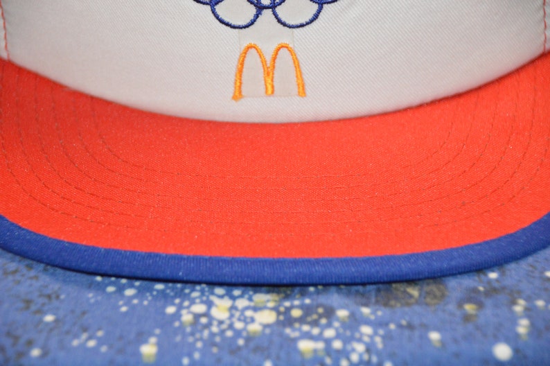 Vintage 1980's McDonalds Team USA Olympics Trucker Hat 80s Red, White and Blue Patriotic Snapback image 3