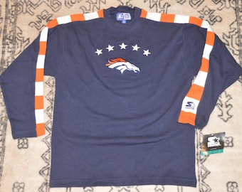 Vintage 1990s Denver Broncos Deadstock Starter Shirt!!! 90s NFL Football Longsleeve Tee!!!