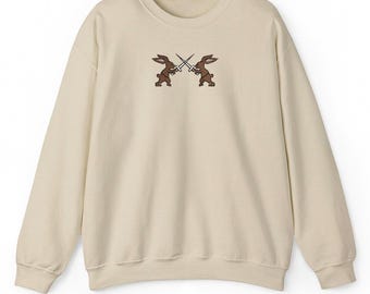 Embroidered Kingdom Come Deliverance Rabbit Sweatshirt: KCD Shield Badge, Rabbit Funny
