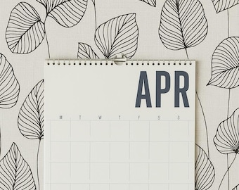 Blanco A3-wandkalender, Japandi-stijl, ongedateerd