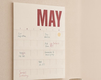 Neutrale muurplanner, A3, 2026, minimalistische Japandi-kalender, moderne jaaragenda