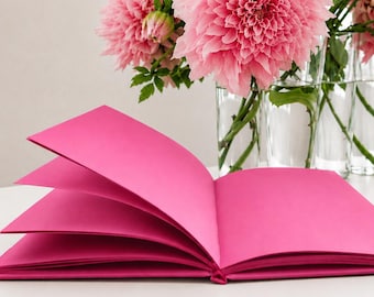 Pink Notebook with Pink Pages, A5 Hardcover Journal, Sewn Lay-Flat Binding, Monochrome Writing Notebook, All one color design,