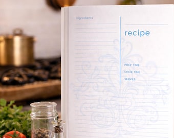 Gepersonaliseerd receptenboek | Blanco receptendagboek | Aangepast familiekookboek | Notitieboek met receptenrecept | Cadeau voor moeder bakker