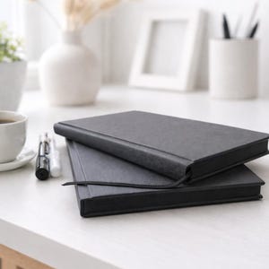 Blackout Journal Hardcover, Black Pages for White Markers, Luxury Minimalist Notebook