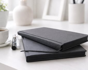 Hardcover verduisterend dagboek, zwarte pagina's voor witte markeringen, luxe minimalistisch notitieboek