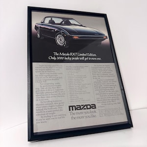 Mazda RX-7 FB Limited Edition Vintage Advertisement (only 3000 units made)