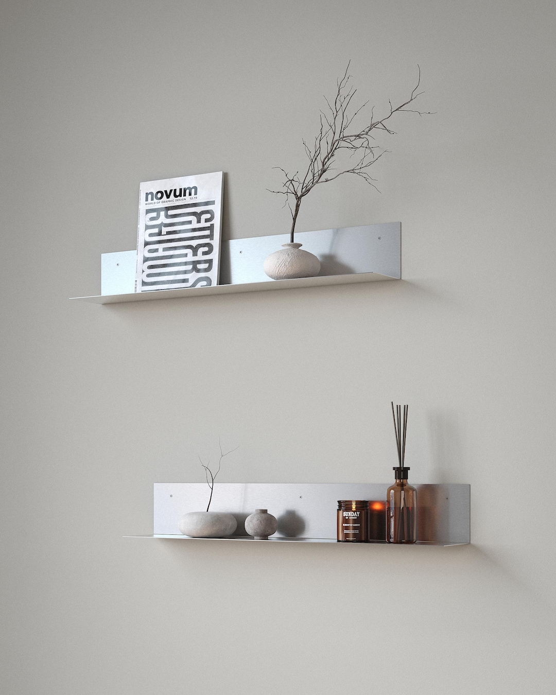 Aluminum Wall Shelf. Handmade Metal Organizer. Loft Style Furniture ...
