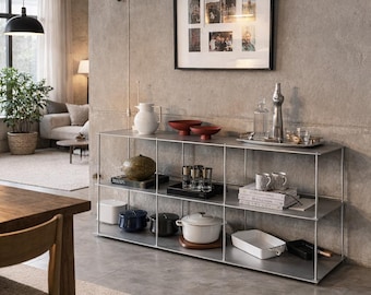 Dismountable aluminum shelving unit, 170x30 cm.