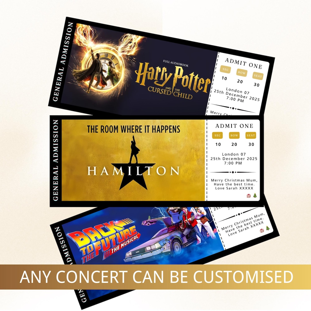Personalised Concert Ticket,souvenir Ticket,surprise Birthday Gift ...
