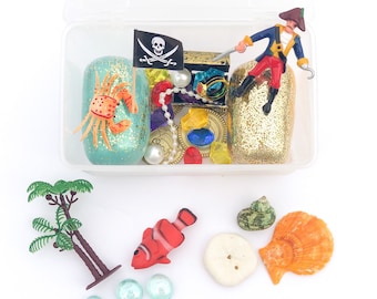 Treasure Island Pirate Mini Playdough Kit, Sensory Box, Playdough Kit, Easter Play Dough, Easter Gift Basket, Valentines Gift