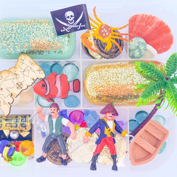 Pirate Playdough Kit, Treasure Island Sensory Box, Easter Play Dough, Easter Gift Basket, Stocking Stuffer, Play Doh Toy Kit