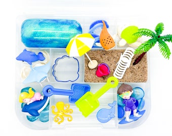 Beach Playdough Kit, Summer Playdough Kit, Sensory Box, Playdough Kit, Play Doh Kit, Busy Box, Kids Gift