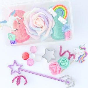 Rainbow Unicorn Playdough Kit Mini, Sensory Box, Playdough Kit, Play Dough, Christmas Gift Basket, Stocking Stuffer