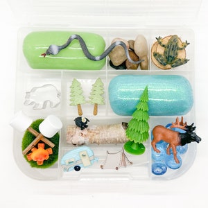 Happy Camper Camping Kid Kit, Camping Playdough Kit, Wilderness Sensory, Play Dough, Fall Gift Basket, Valentines Gift