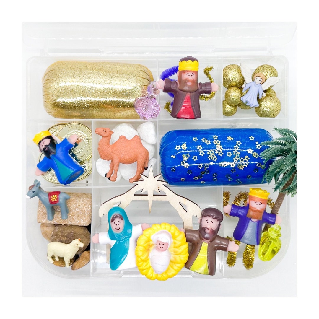 Nativity Playdough Kit, Holiday Playdough Sensory Kit, Religious Gift,  Christmas Play Dough, Valentines Gift, Play Doh Toy Kit 