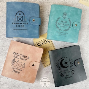 Minimalist Modern Garden Seed Organizer - Customized Seed Binder - 50 Envelopes - Geometric Design Gardener Gift