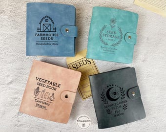 Organizador de semillas minimalista y moderno para jardín - Carpeta de semillas personalizada - 50 sobres - Regalo para jardineros con diseño geométrico