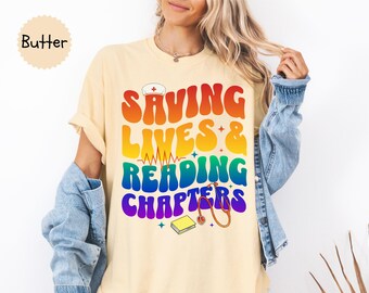 Comfort Colors Nurse T-Shirt, Book Lover Reader Tee