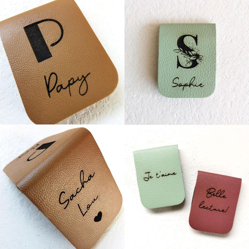 Personalized magnetic bookmark | Engraved initial, first name or message | Gift for readers image 7