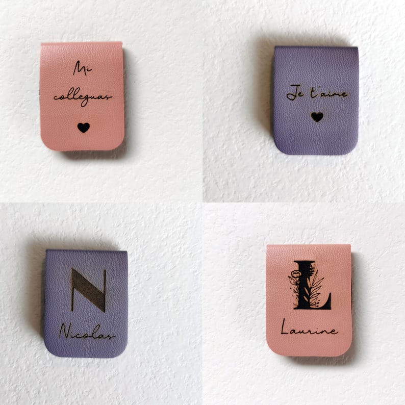 Personalized magnetic bookmark | Engraved initial, first name or message | Gift for readers image 3