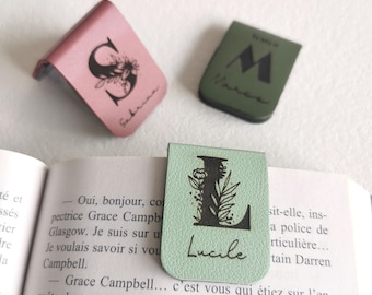 Marque-page magnétique personnalisé | Initiale, prénom ou message gravé | Cadeau lecteur et lectrice