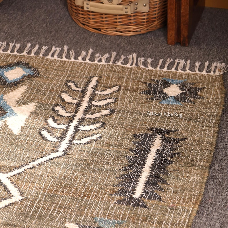 Boho Jute Rug, Farmhouse Jute Rug, Beige Jute Rug, Handwoven Jute Rug, Large Jute Rug, Home Décor Gift, House Warming Gift