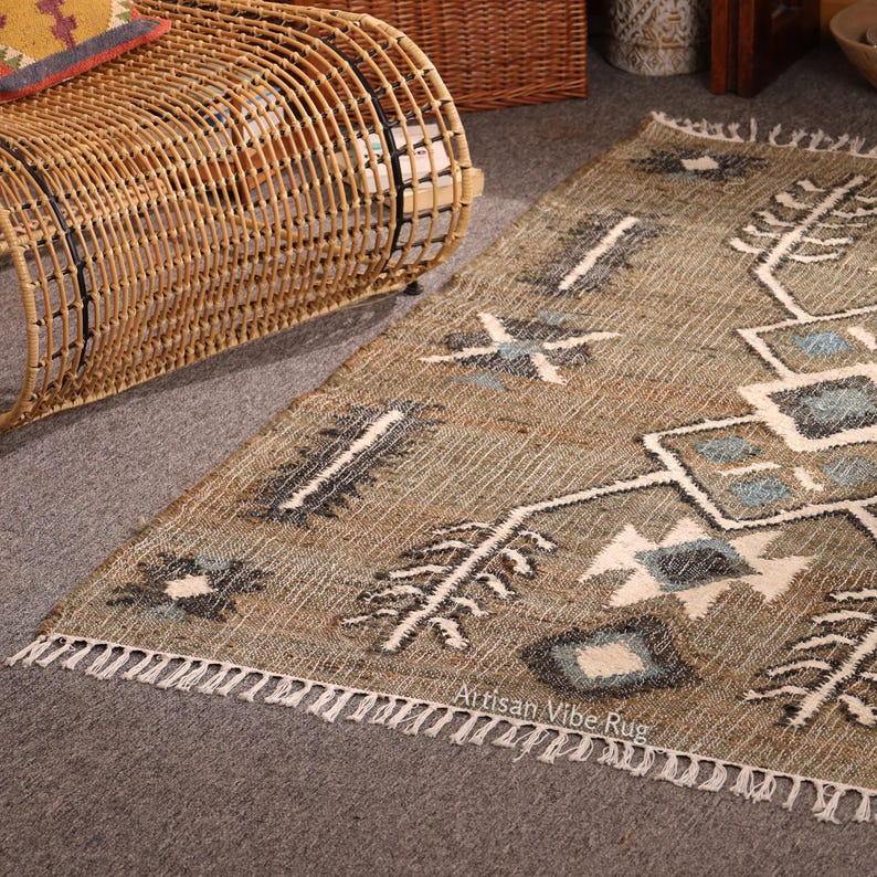 Boho Jute Rug, Farmhouse Jute Rug, Beige Jute Rug, Handwoven Jute Rug, Large Jute Rug, Home Décor Gift, House Warming Gift