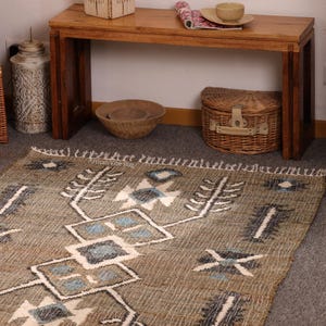 Boho Jute Rug, Farmhouse Jute Rug, Beige Jute Rug, Handwoven Jute Rug, Large Jute Rug, Home Décor Gift, House Warming Gift
