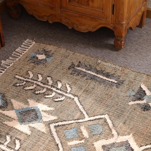 Boho Jute Rug, Farmhouse Jute Rug, Beige Jute Rug, Handwoven Jute Rug, Large Jute Rug, Home Décor Gift, House Warming Gift