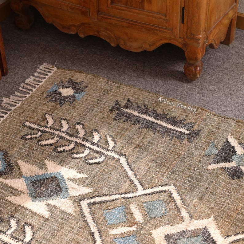 Boho Jute Rug, Farmhouse Jute Rug, Beige Jute Rug, Handwoven Jute Rug, Large Jute Rug, Home Décor Gift, House Warming Gift