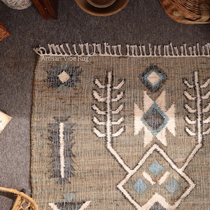 Boho Jute Rug, Farmhouse Jute Rug, Beige Jute Rug, Handwoven Jute Rug, Large Jute Rug, Home Décor Gift, House Warming Gift