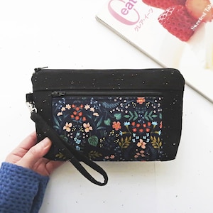 Monedero de pulsera / Monedero con doble cremallera para mujer / Monedero de tela floral para teléfono / Lindos regalos para novia