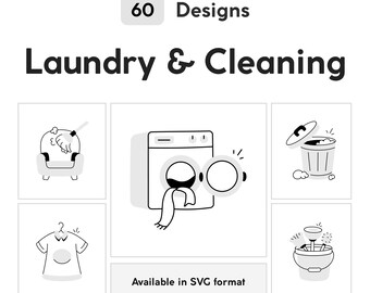 60 icônes Lessive et nettoyage | Ménage, services à domicile, tâches ménagères | SVG pour sites Web et applications