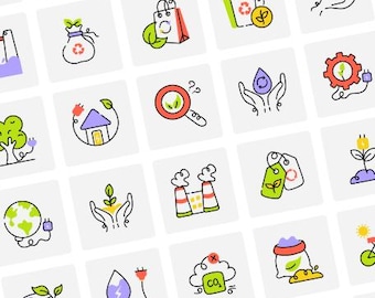 60 icônes écologiques | Environnement, durabilité, nature | SVG modifiable pour sites Web, applications et impression