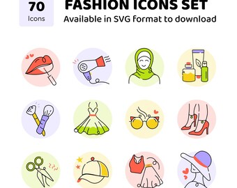 100 icônes de mode | Bijoux, tenues et accessoires de maquillage | SVG pour les applications, les sites Web et les médias sociaux