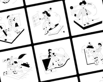 50 illustrations d'enquêtes en ligne |  Clipart de collecte de données | SVG modifiable pour les études de marché et les commentaires