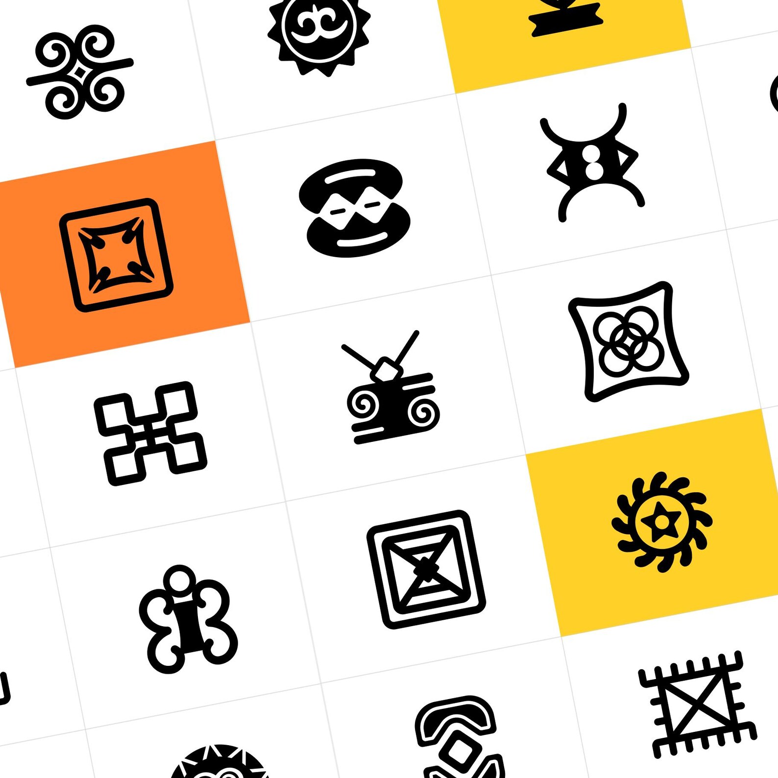 African Symbols Icons - Etsy
