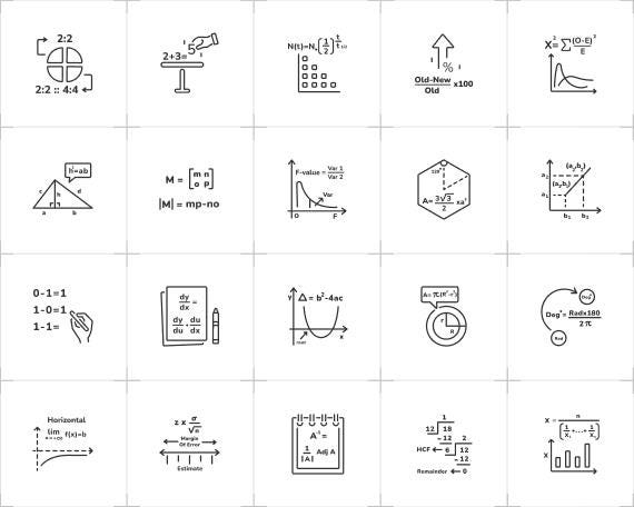 Magic Math Icons Math Icons - Etsy