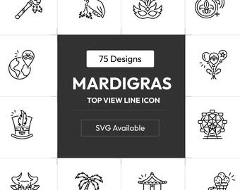 75 Mardi Gras Icons | Carnival and Festive Clipart | SVG Vector for Party,  Celebrations, Events