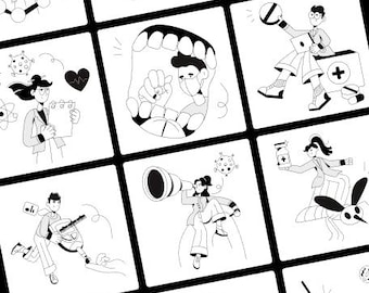 60 illustrations de docteur | Santé et hôpital des cliparts | SVG modifiable pour sites Web médicaux et applications cliniques