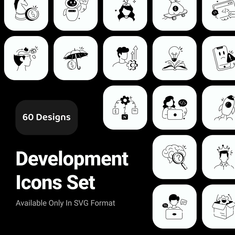 75 Development Icons | Software Enginnering & Coding Clipart | Hand Drawn SVG for Apps, Websites image 1