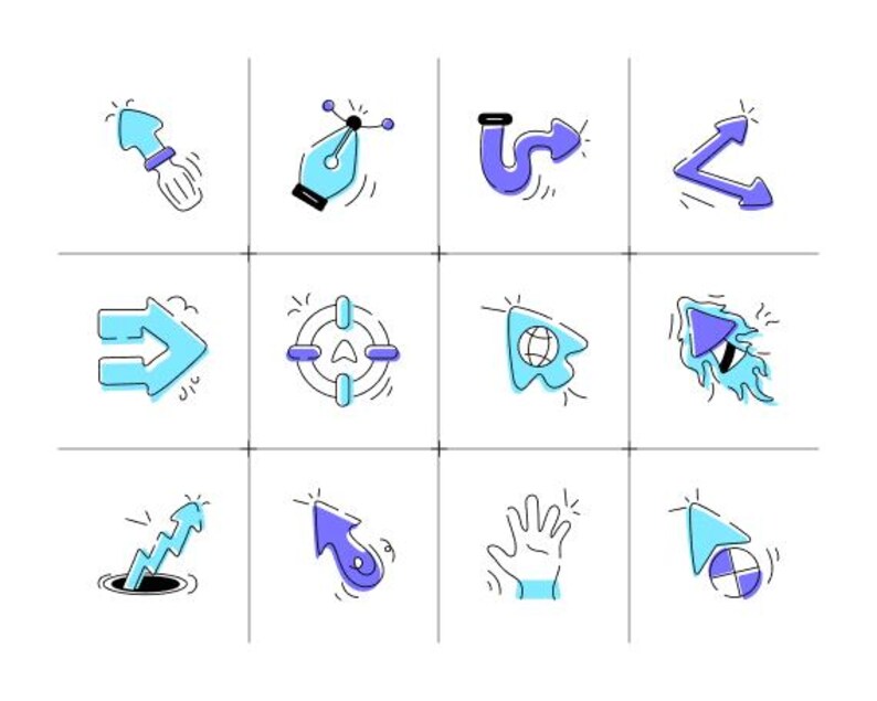 75 Cursor Icon Set | Hand Drawn Vector SVG, Navigation Doodles for Websites & Apps image 9