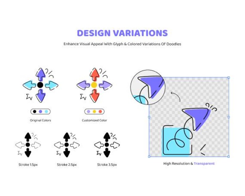75 Cursor Icon Set | Hand Drawn Vector SVG, Navigation Doodles for Websites & Apps image 4