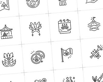 75 Mardi Gras Icons | Carnival and Festive Clipart | SVG Vector for Party,  Celebrations, Events