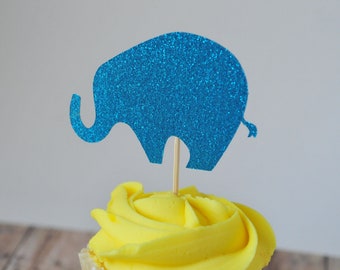 Elephant Cupcake Toppers // Baby Shower Decoration // Birthday Party // Cake Toppers // Centerpieces // Cake Topper