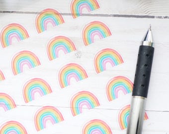 Rainbow Stickers – Set of 20 - Whimsical, Colorful Plastic Decals for Journals, Planners, Lunchbox Notes & Gifts